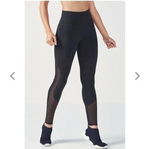 Fabletics  - Demi Lovato Black Mesh Moto Leggings